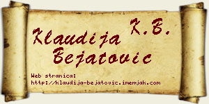 Klaudija Bejatović vizit kartica